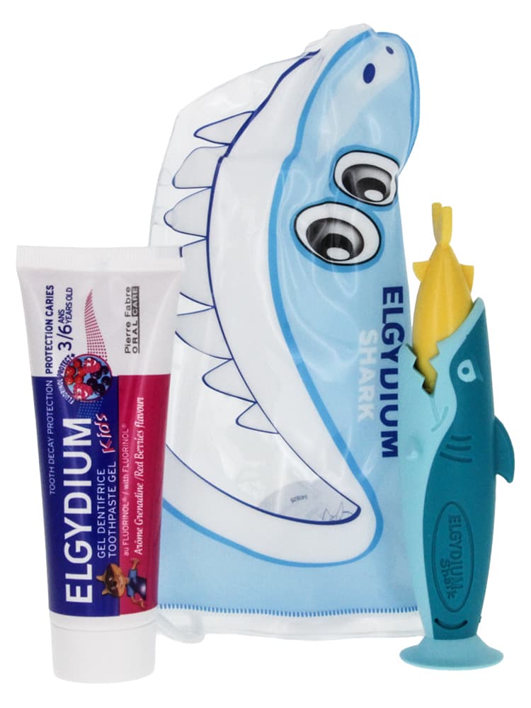 Trousse de voyage dentaire pour enfant de 3 à 6 ans - Couleur : Bleu/Jaune